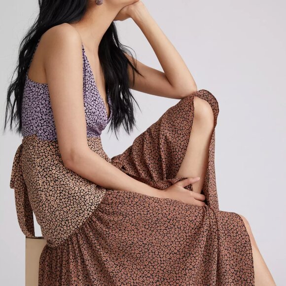 Anthropologie "Hutch Contrast Wrap Midi Dress" - Picture 3 of 8